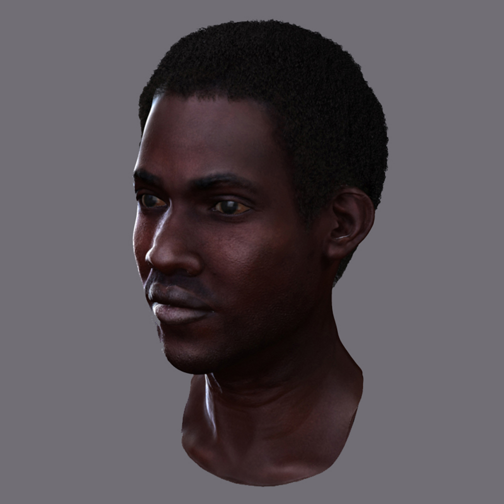 Male African 3D character head