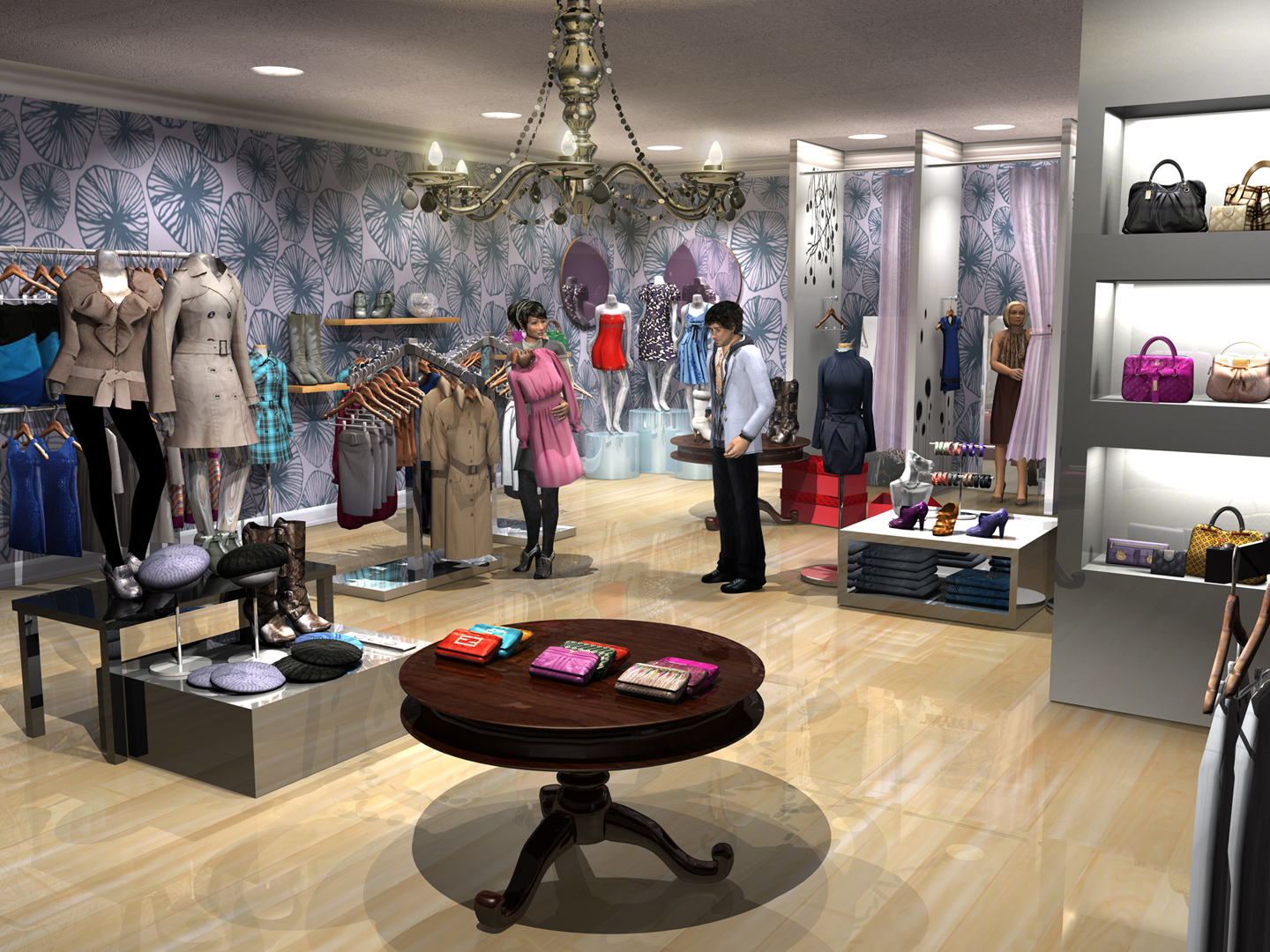 Women's clothing store 3D environment