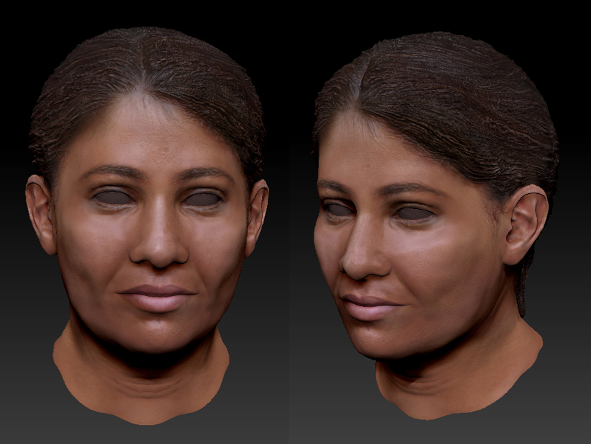 Female Central American 3D character head