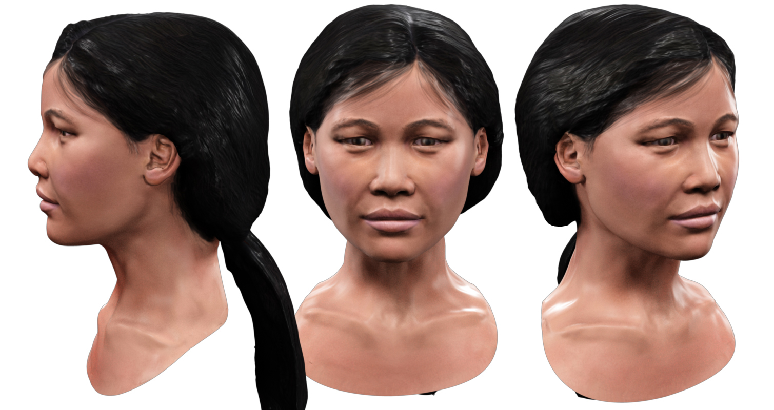 Female Southeast Asian 3D character head