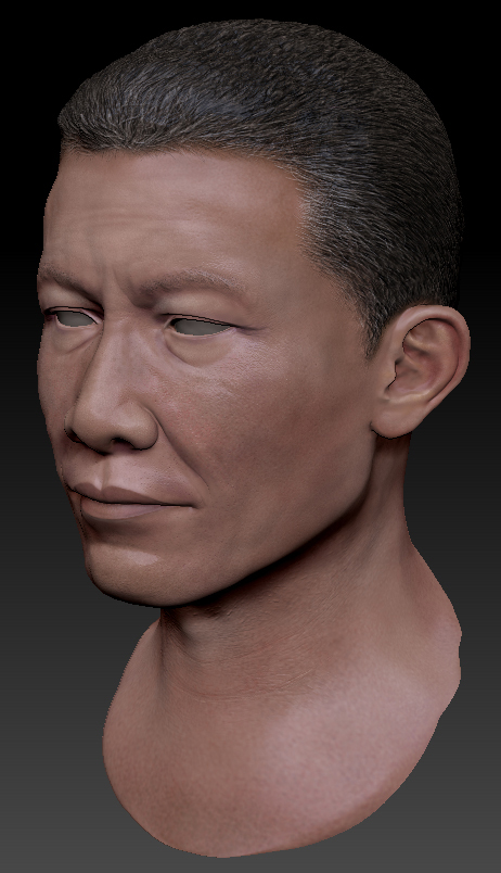 Male Southeast Asian 3D character head