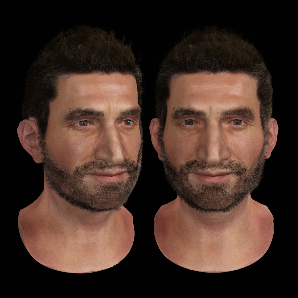Male Arab 3D character head