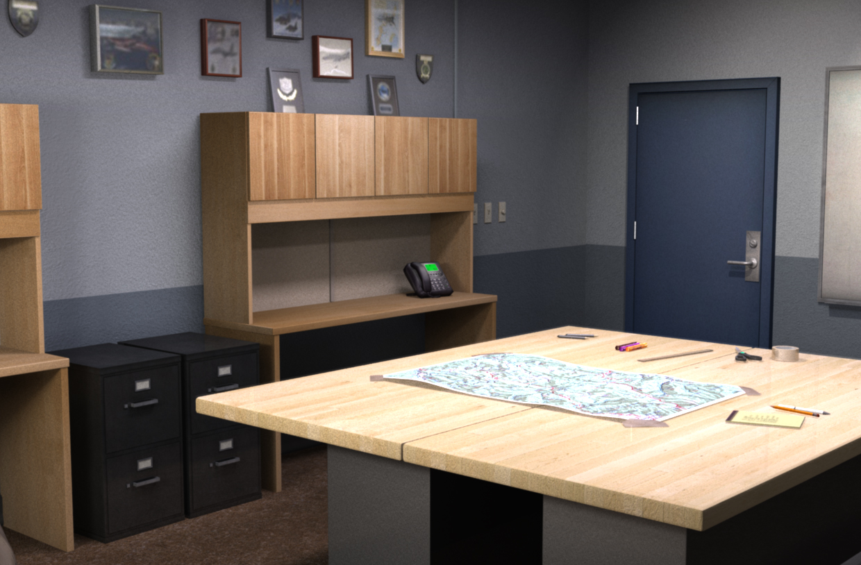 Work/meeting room 3D environment