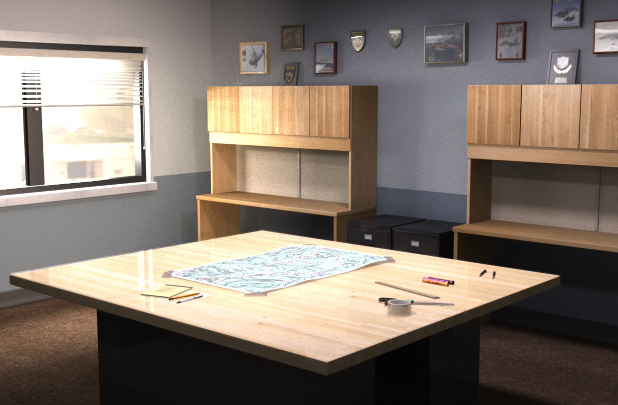 Work/meeting room 3D environment