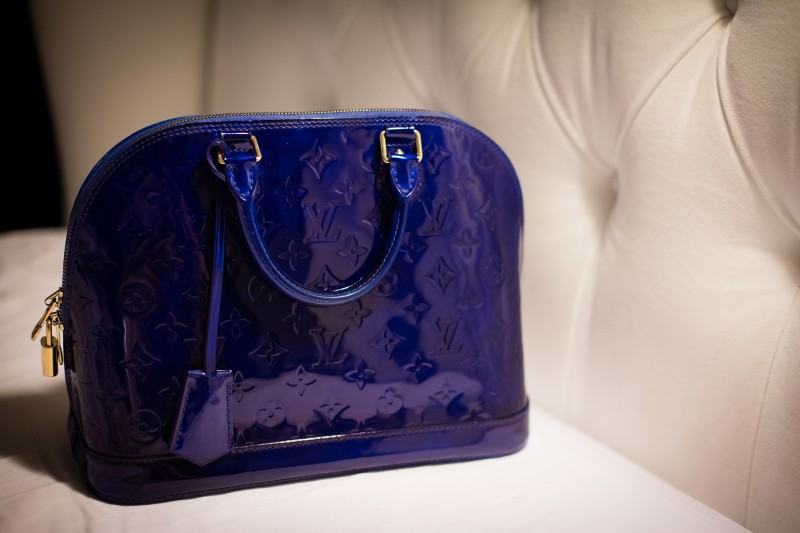 handbag refurbishment, custom dyeing (LV Alma)