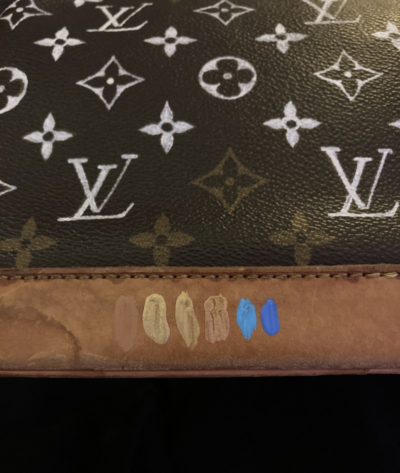 handbag refurbishment, custom painting (LV Alma)